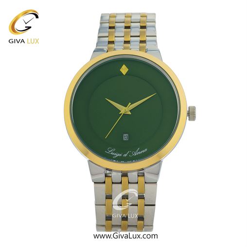 ساعت مچی اورجینال مردانه LdA | لوئیجی د آنا | Luigi d'Ana طلایی-نقره ای | نقره ای-طلایی| سبز یشمی تیره| کد رفرنس 2358